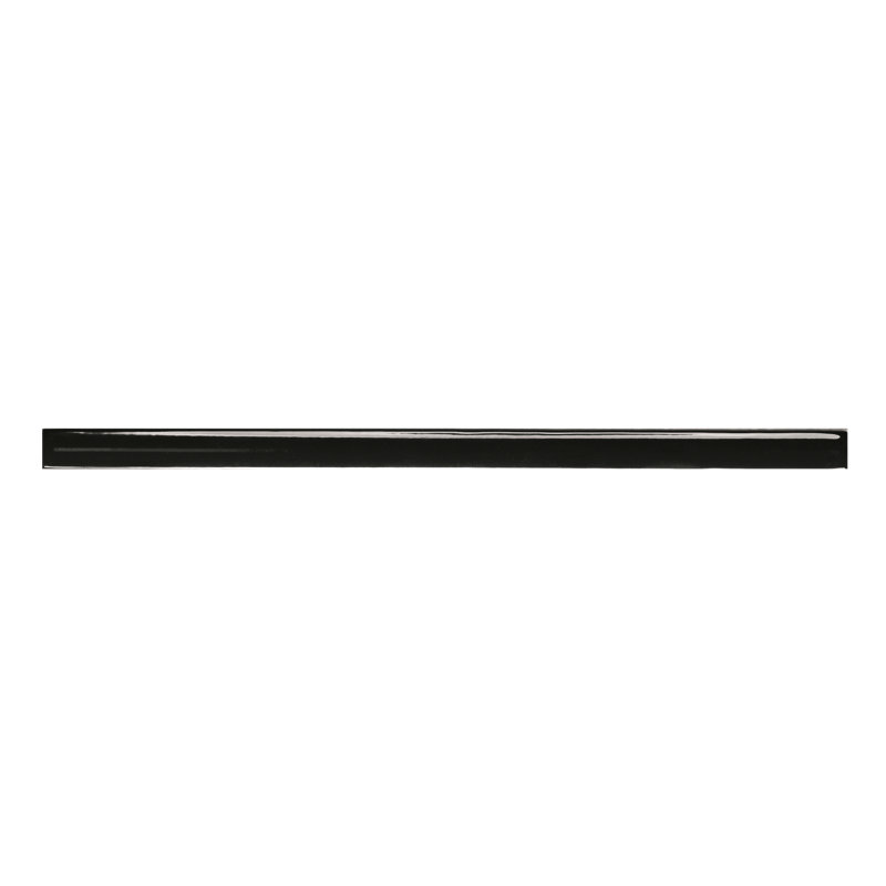 Clara 12" x 0.5" Porcelain Pencil Liner Tile Trim, Glossy Noir