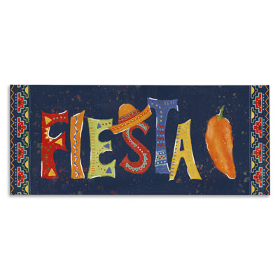 Fiesta con Pimiento Colorido Canvas Wall Art by Veronique Charron