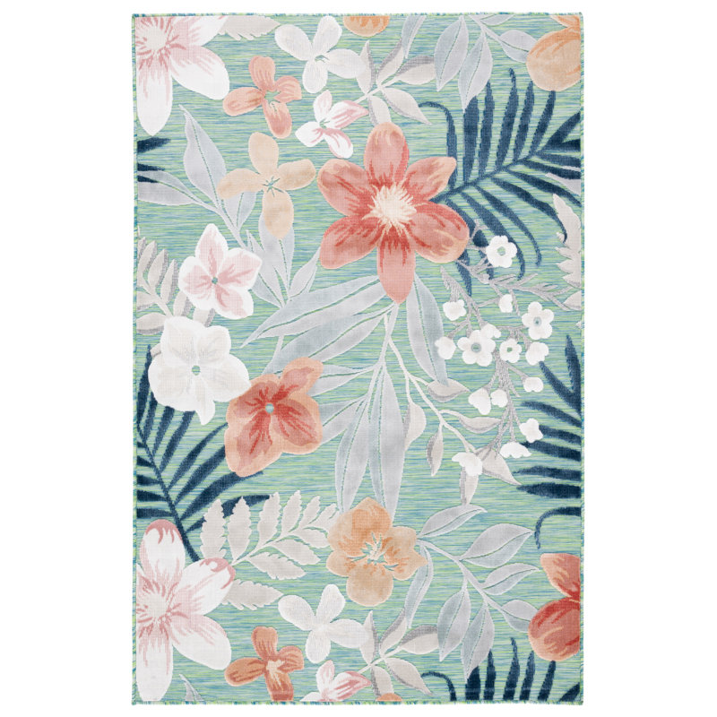 Floral Indoor / Outdoor Area Rug, Rectangle 183 x 244 cm