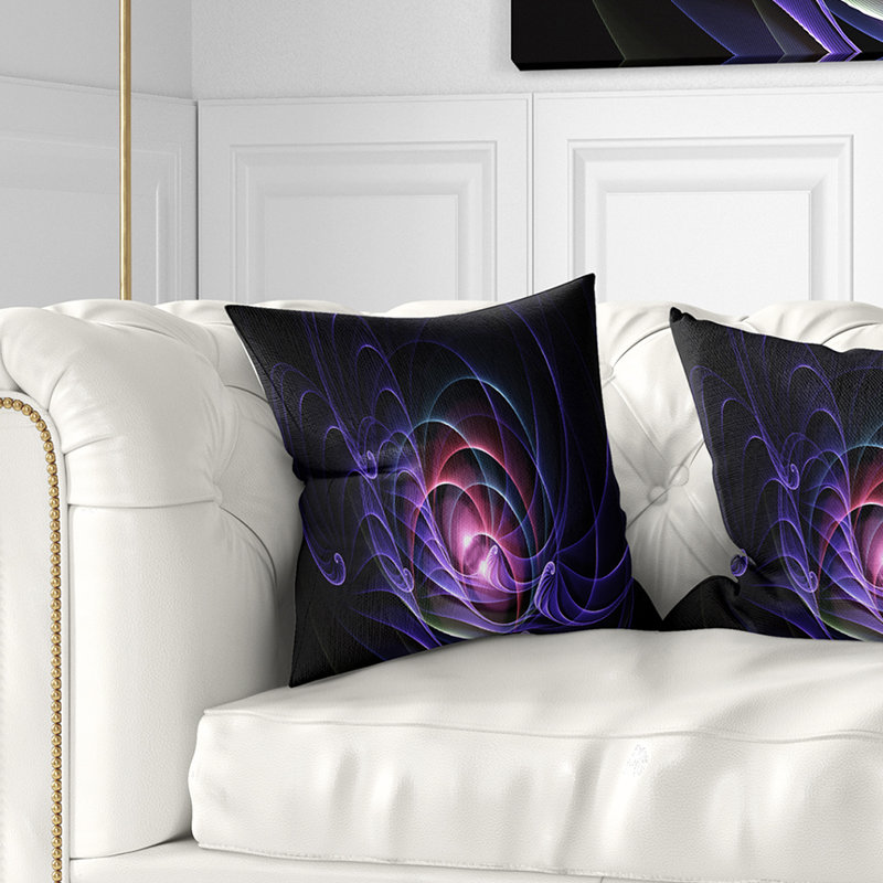 Coussin de conception fractale 3d artful Abstract, 16 po x 1 po, Coussin décoratif