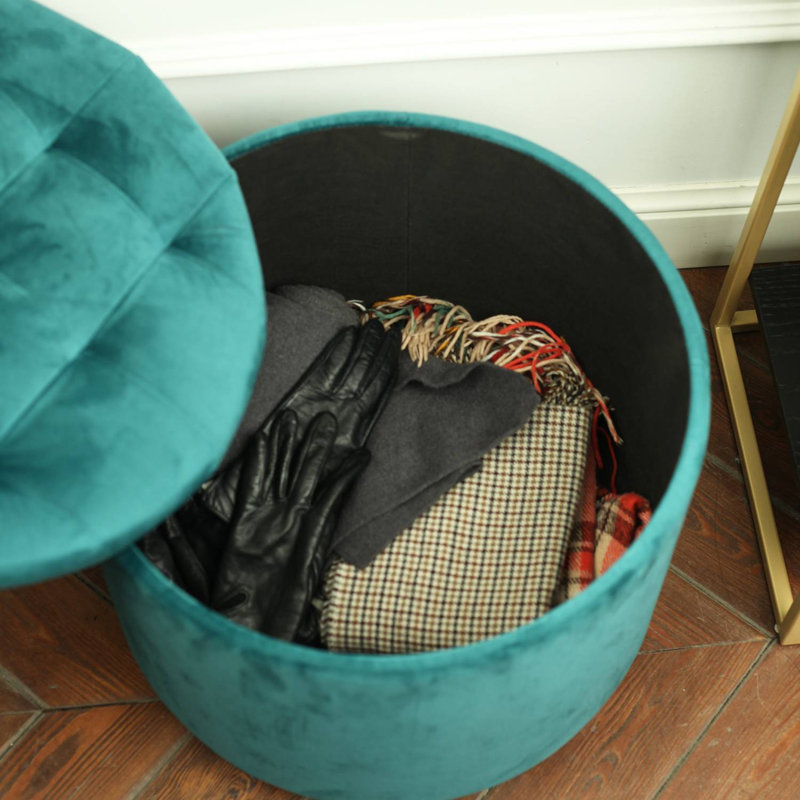 Premium Stool with Storage, Dark Green