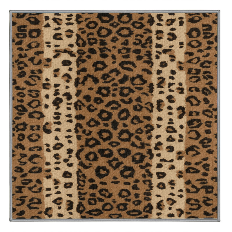  Tapis lavable de grands léopards de Chine du Nord, Carré 4 pi