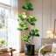 Verdure artificielle de 78,74 po avec forme pliable et feuilles dentelées vert foncé, lavable et résistante au soleil