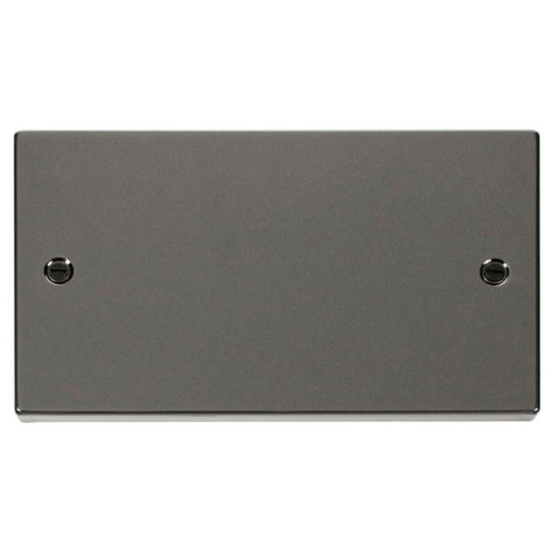 Black Nickel 2 Gang Blank Plate