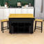 Kitchen Island Set with 2 Bar Stools, Integrated Power Outlets and Expandable Storage-332201031