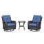 Chaises berçantes d'extérieur pivotantes en osier pour patio avec table d'appoint-1488238516