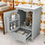 Meuble-lavabo autoportant simple avec lavabo en céramique, grande armoire de rangement et porte à fermeture en douceur-1666346221