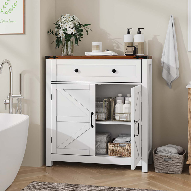 Versatile Farmhouse Buffet Cabinet with Multiple Storage Compartments for Every Home, Brown/White