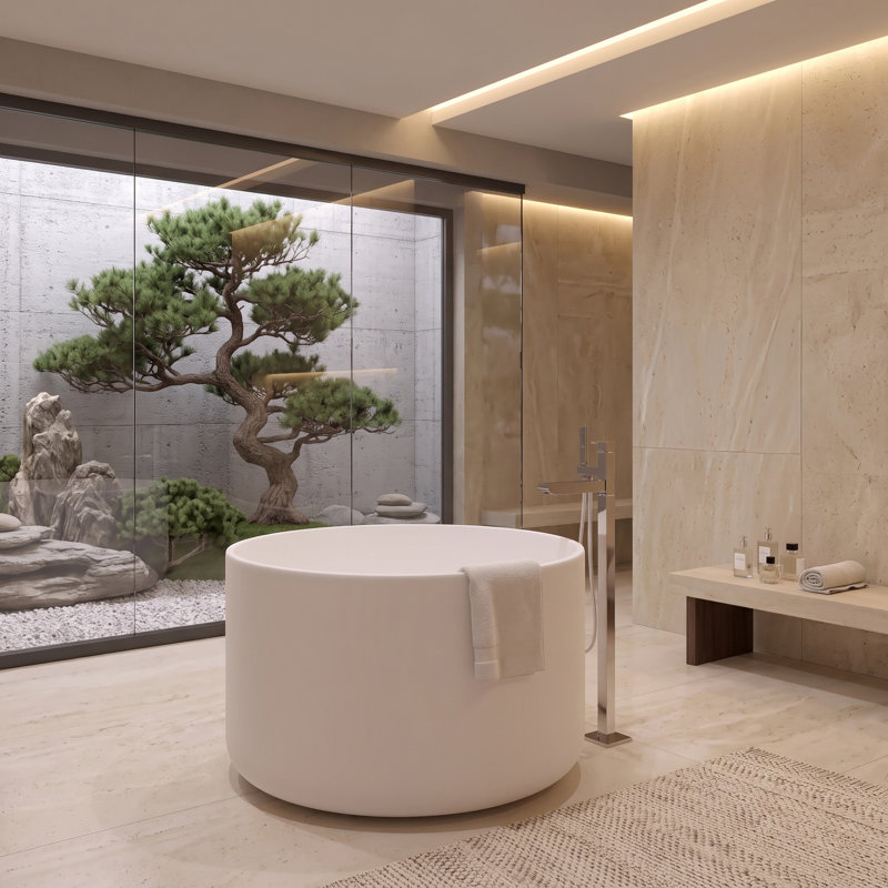 Baignoire profonde autoportante 41 po Modern, Blanc