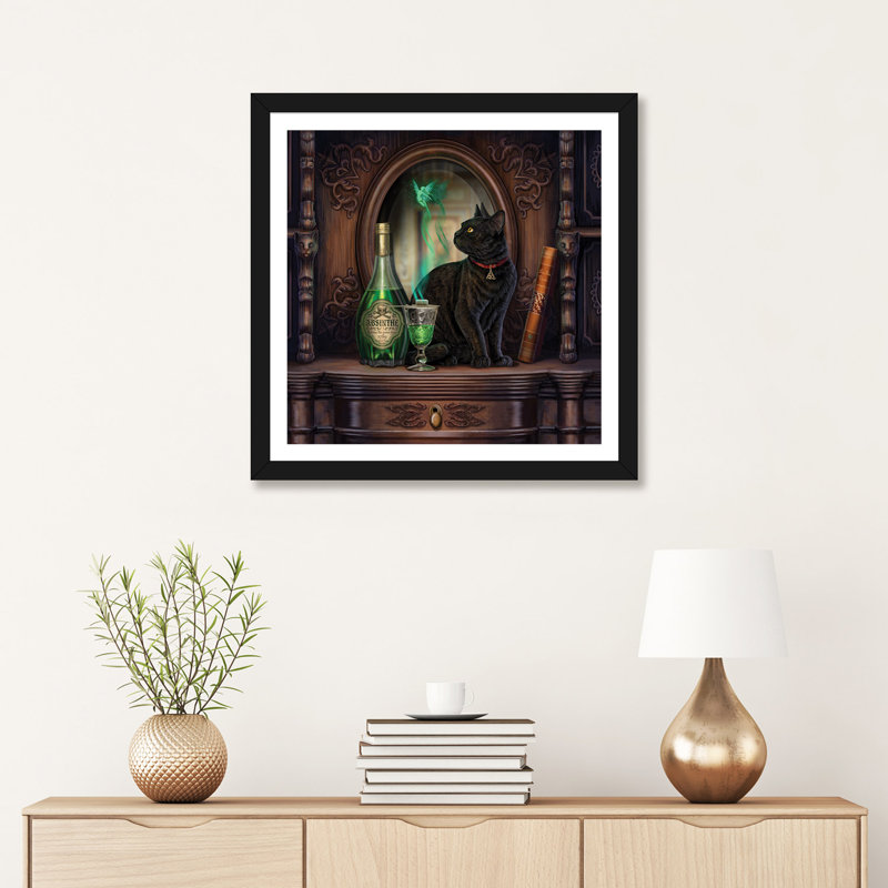 «Absinthe» par Lisa Parker - impression encadrée, Papier encadré noir, H 24 po x l 24 po x p 1 po