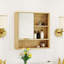 Armoire à miroir murale compacte avec rangement ouvert et compartiment caché
