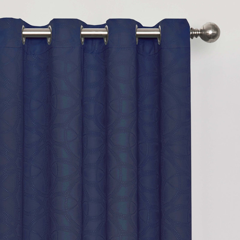Blackout Curtain Single Panel, Navy, 108" L