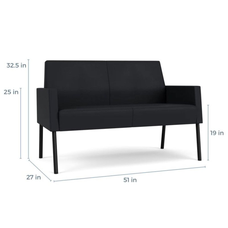 Causeuse Mystic, Acier noir, Modena Black