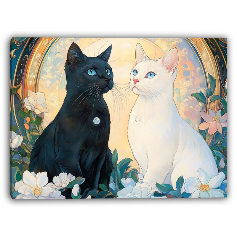 Twilight Affection - Toile de chat serein nuit étoilée, H 16 po x l 24 po