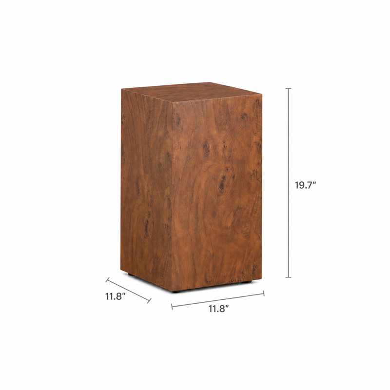Table basse d'appoint en placage de noyer et panneau de fibres à densité moyenne Burl