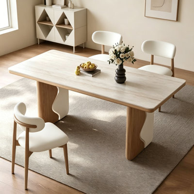 Table Mid-Century en pierre frittée