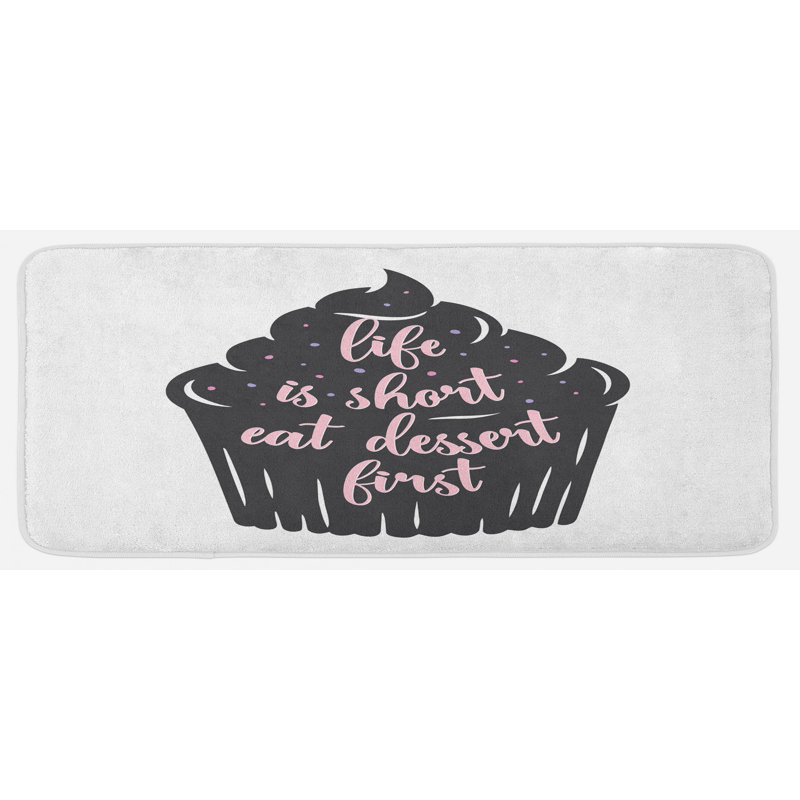 Tapis de cuisine «Eat Dessert First»