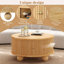 Table basse ronde à cannelures avec porte coulissante-1098481733