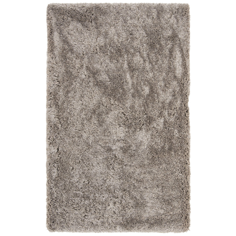 Pihu Shag Hand Tufted Performance Solid Color Rug, Rectangle 3' x 5'