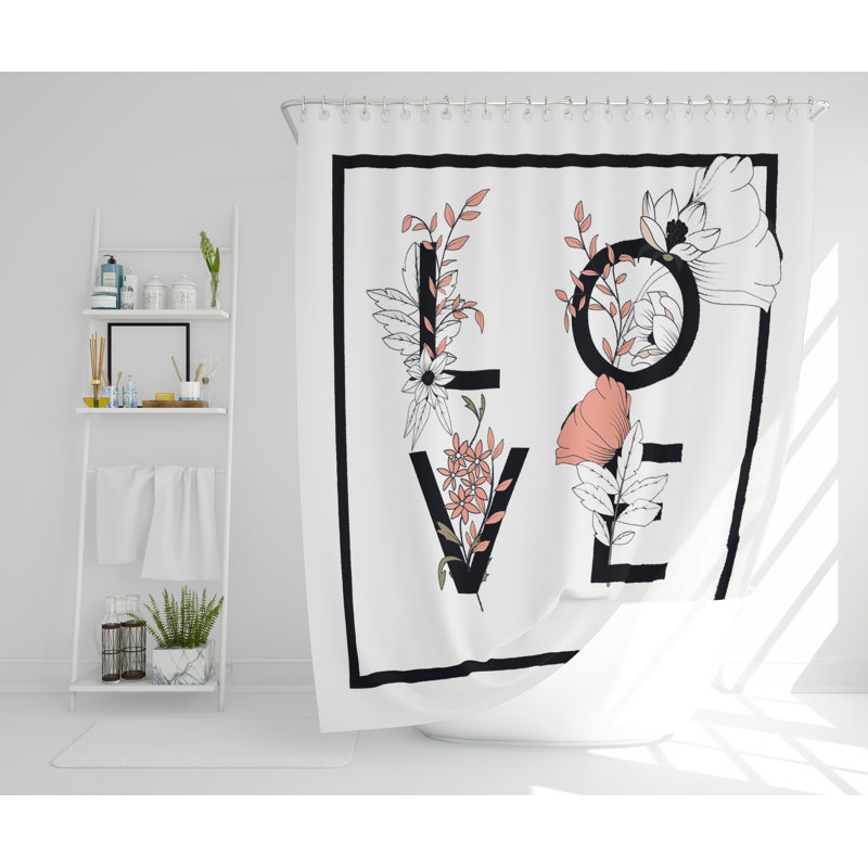Clardy Polyester Shower Curtain, 168cm H x 168cm W