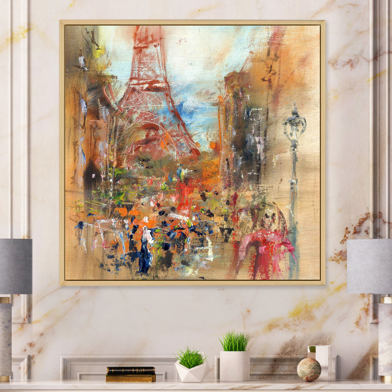 Rue du vieux Paris - On, H 16 po x l 16 po x P 1 po, Cadre naturel flottant