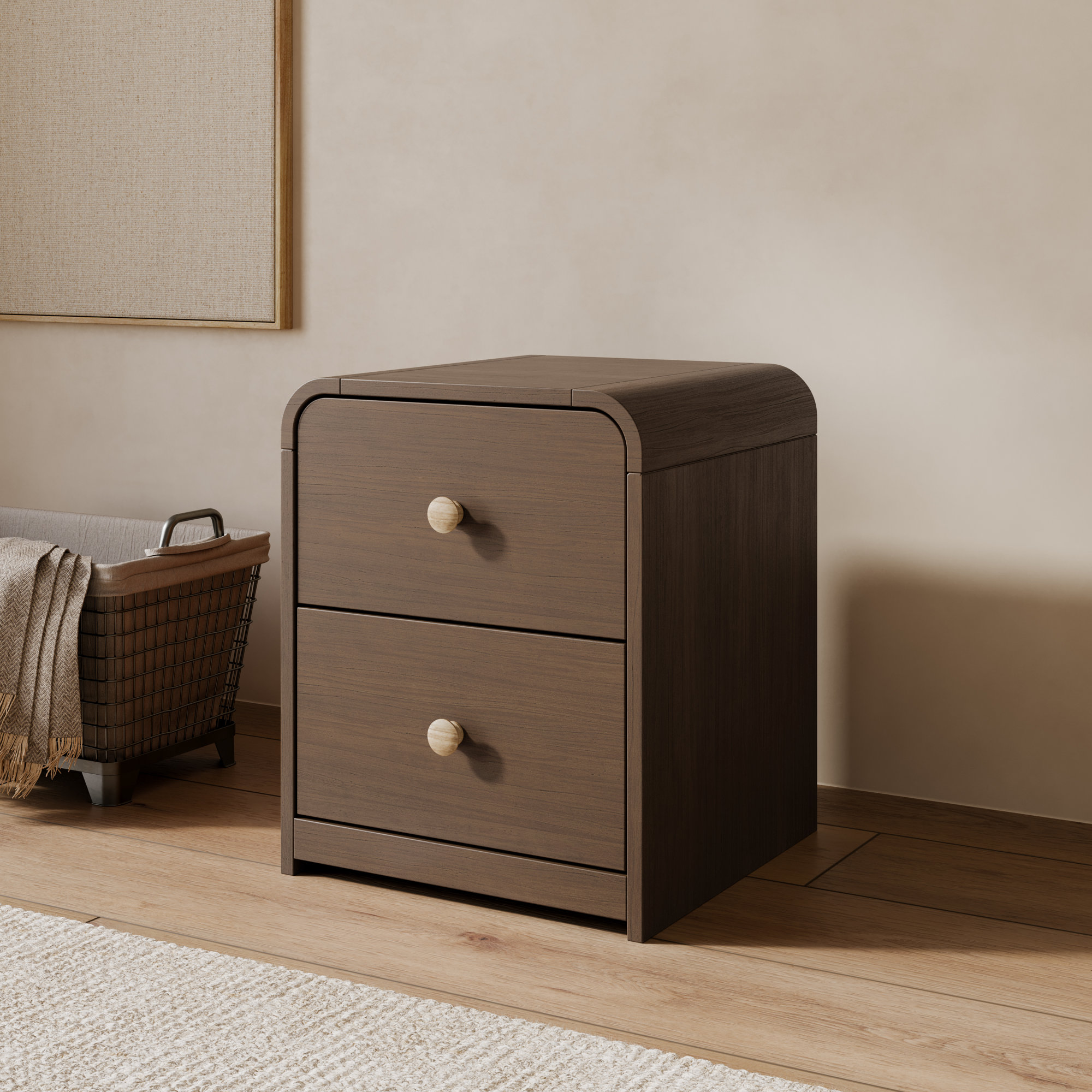 Santos 2-Drawer Nightstand, Hazelnut