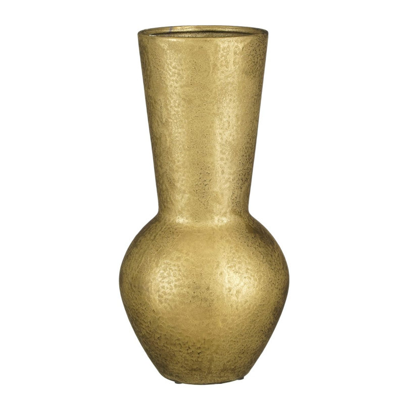 Abenezer Ceramics Table Vase, 45cm H x 23cm W x 23cm D, Gold
