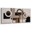 «Brown Black Circle Composition», images de salon, impression sur toile encadrée, 3 pièces-131584815-131584816