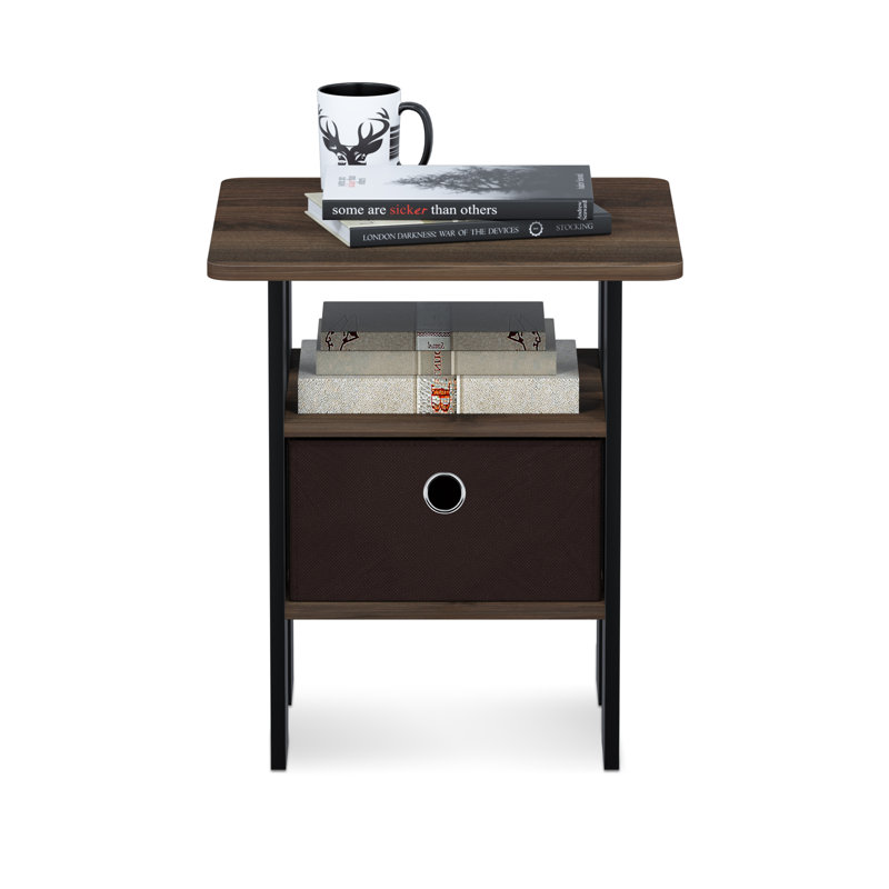 Gigi Nightstand With Bin Drawer, Walnut/Dark Brown, Individual