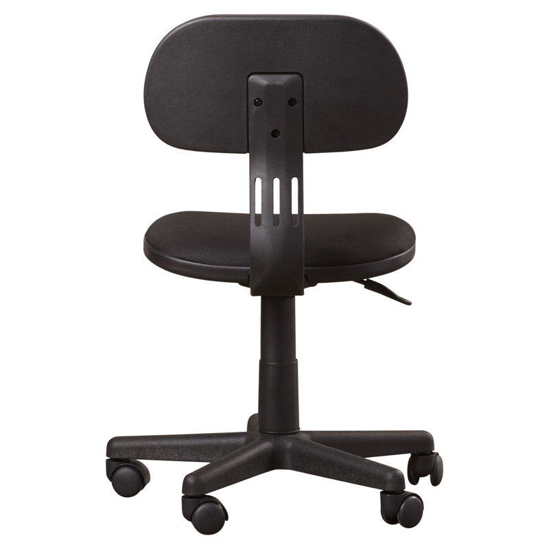 Black Swivel Armless Fabric Task Chair
