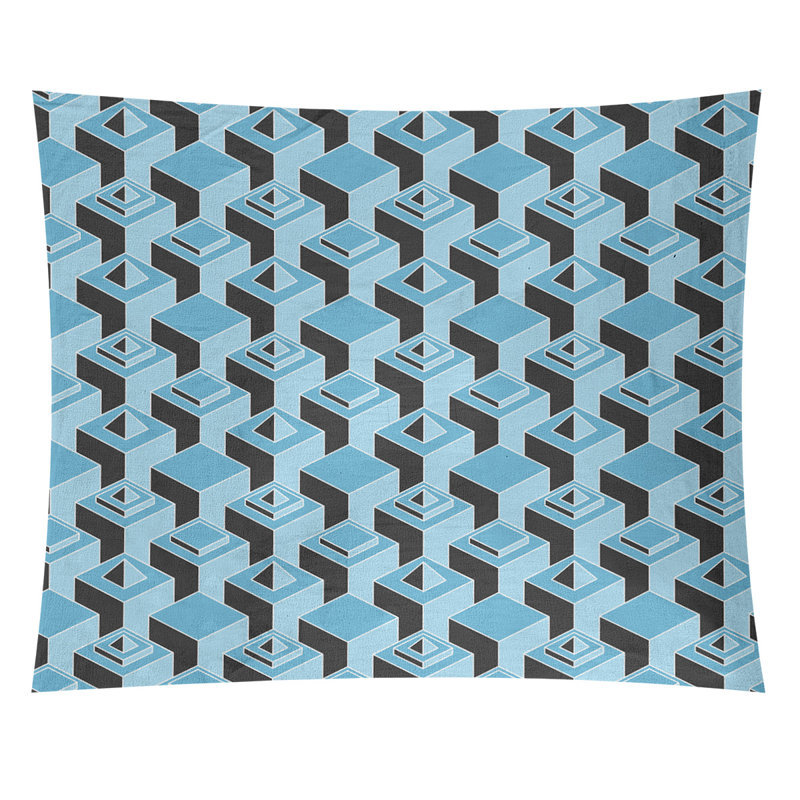 Jordao Machine Tapestry - Rod Included, 68" H x 80" W, Teal/Black