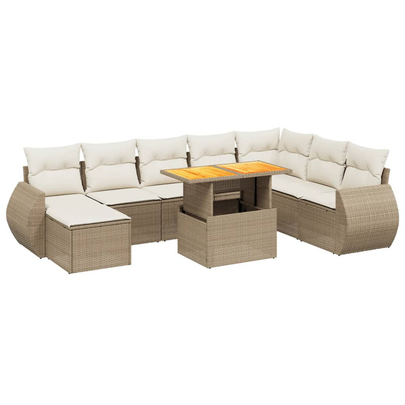 Vidaxl Garden Sofa Set , Cream White, Beige