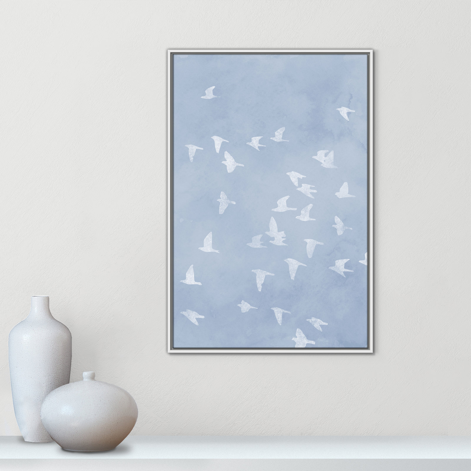 Flying Friends Print by Marcus Prime, 25.5'' W x 37.5'' H, White Floater