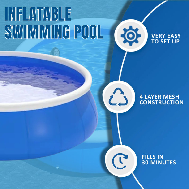  Piscine gonflable papillon avec parois grillagées,  L 96 po x H 25 po