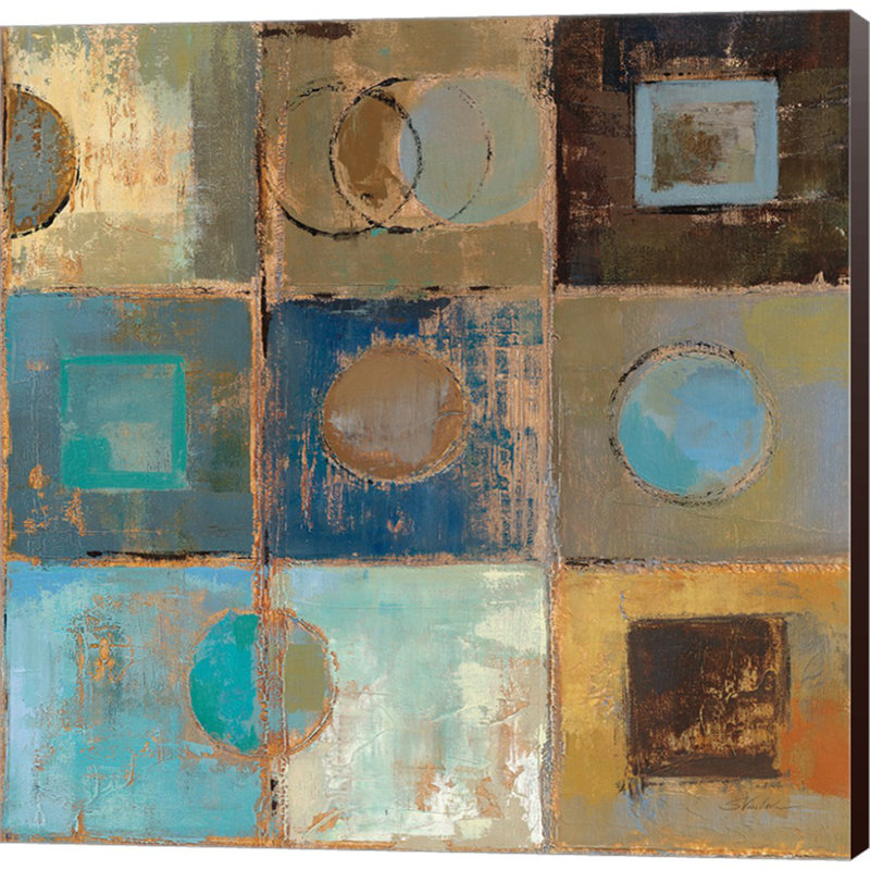 «Pass Way» par Silvia Vassileva, peinture sur toile tendue, H 12 po x l 12 po x P 1,5 po