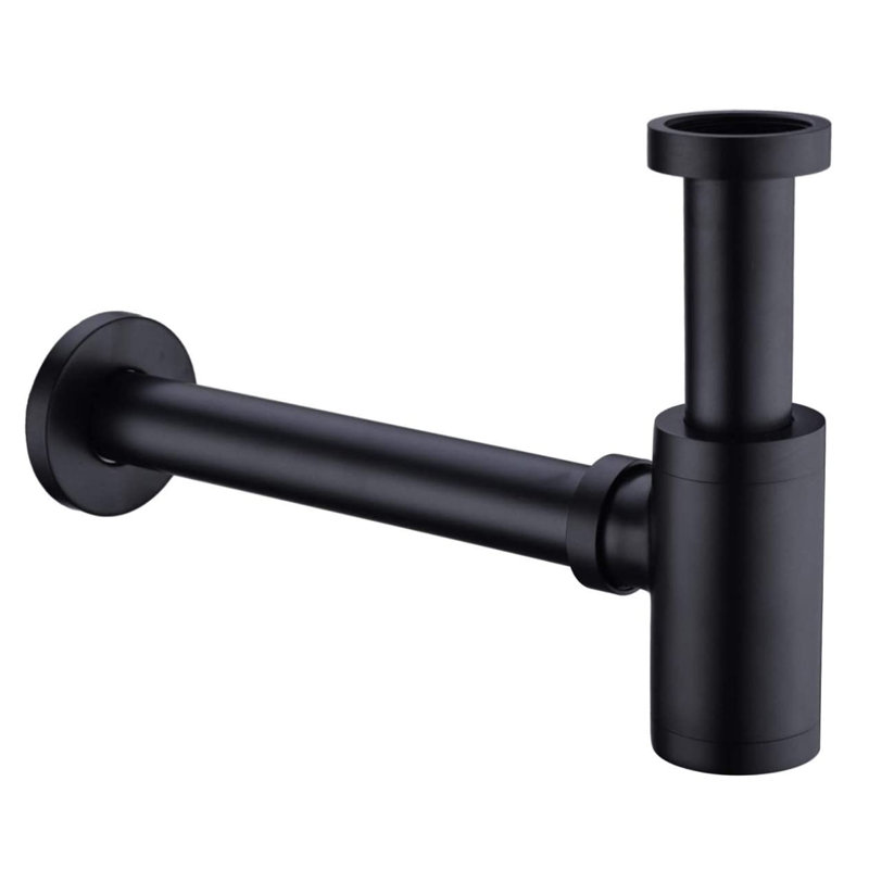 Siphon rond pour bouteille, Noir mat