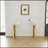 Console Table Stainless Steel Glass,Meal Side Table Golden Clear  Bs-02-17778653