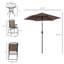 Ensemble de mobilier de patio extérieur 4 pièces Outsunny, 2 chaises pliantes, parasol à angle réglable, table de salle à manger en verre trempé texturé Wave