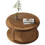 Table basse et canapé de 31,5 pouces en bois massif rond - plateau épaissi à deux niveaux, pieds robustes, design élégant pour le salon