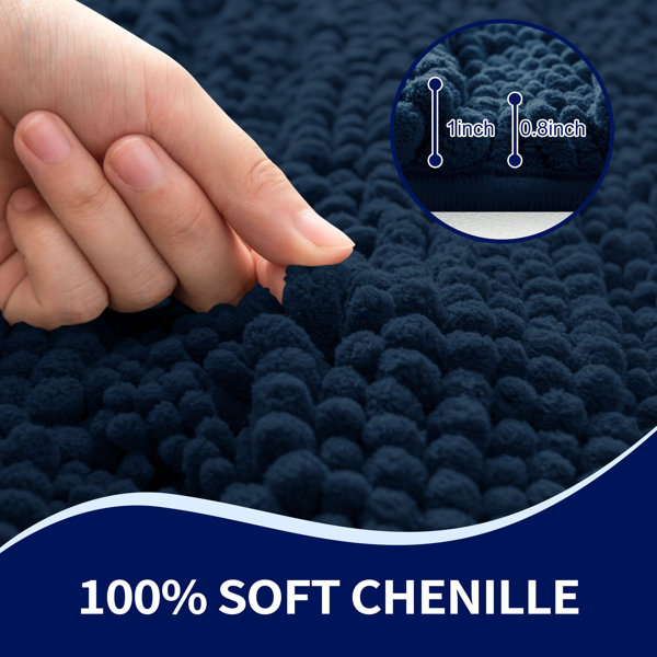 Chenault Soft Thick Velvet Microfiber Chenille Bath Rug Symple Stuff Color: Teal, Size: 20 W x 32 L