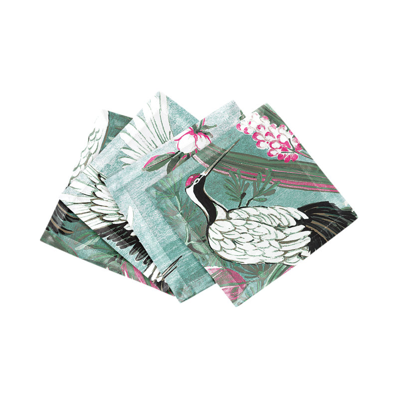 Summer Palace Cotton Sateen Cocktail Napkins, Pinotti