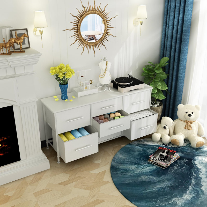 110cm W 7 - Drawer Chest of Drawers, White