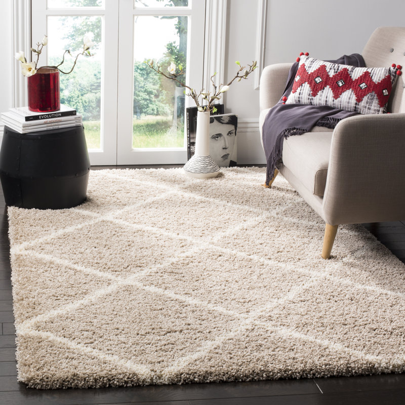 Hampstead Hudson Shag Performance Geometric Rug, Square 9'