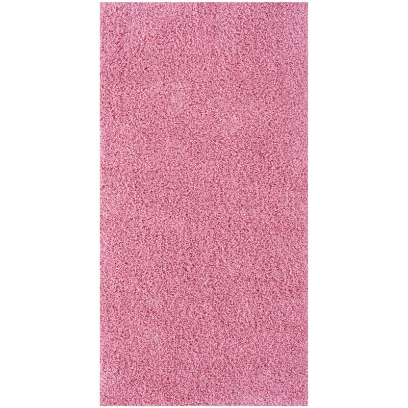 Myshaggy Collection Rugs Solid Design in Pink, Rectangle 60 x 110cm