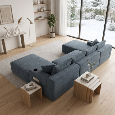 Ultimate Comfort Cloud Sectional Sofa with U-Shape Chaise – Modular Design, Deep Seating, No Assembly Required, Perfect for Living Room & Bedroom