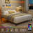 Modern Upholstered Bed Frame with Storage Headboard, LED Lights & Charging Station, Heavy Duty Wooden Slats Support, No Box Spring Needed-798503561-798503566