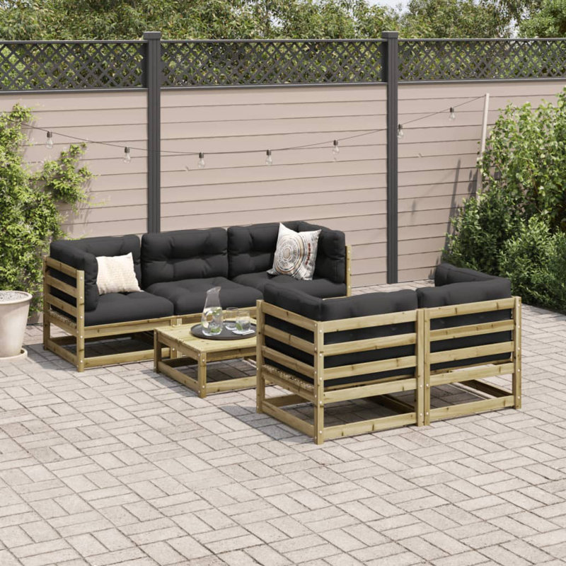 Porphyrion 70cm Wide Rectangle Patio Sofa, Black, Natural