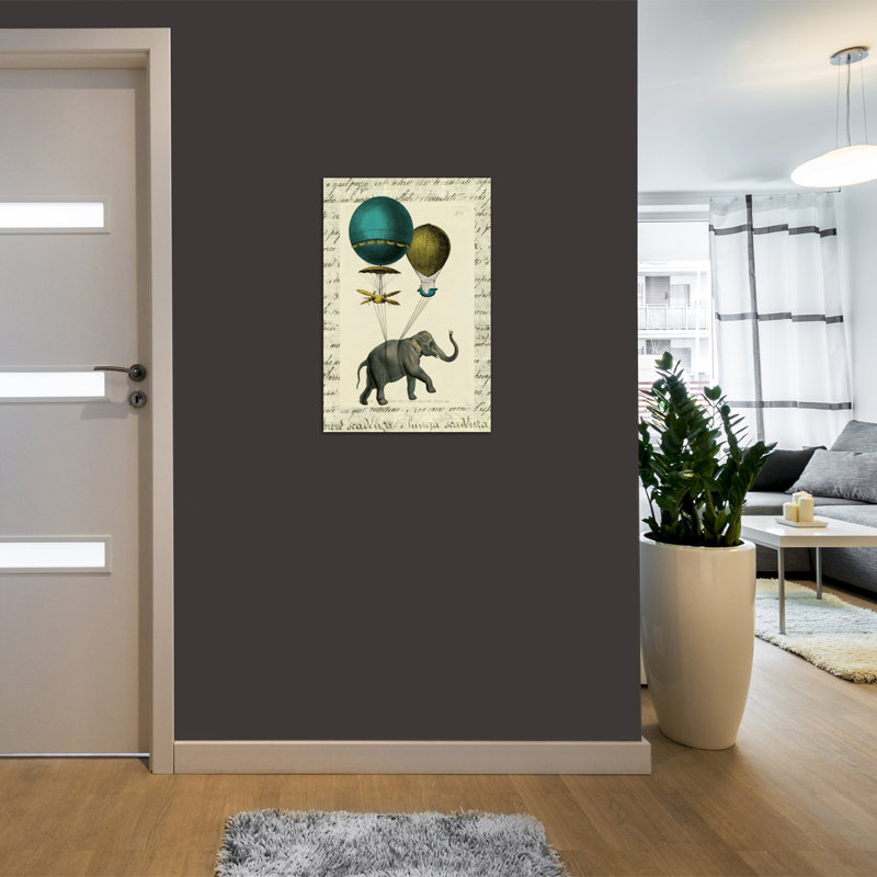 "éléphante i" , impression sur toile tendue, H 18 po x l 12 po x P 1,5 po, Toile tendue, Pas de tapis