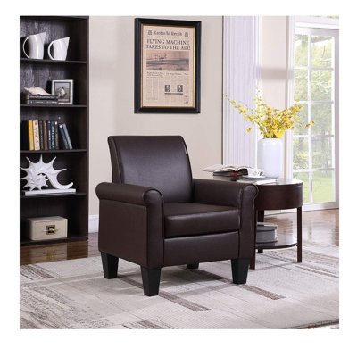 Alrun Upholstered 29" Wide Faux Leather Armchair