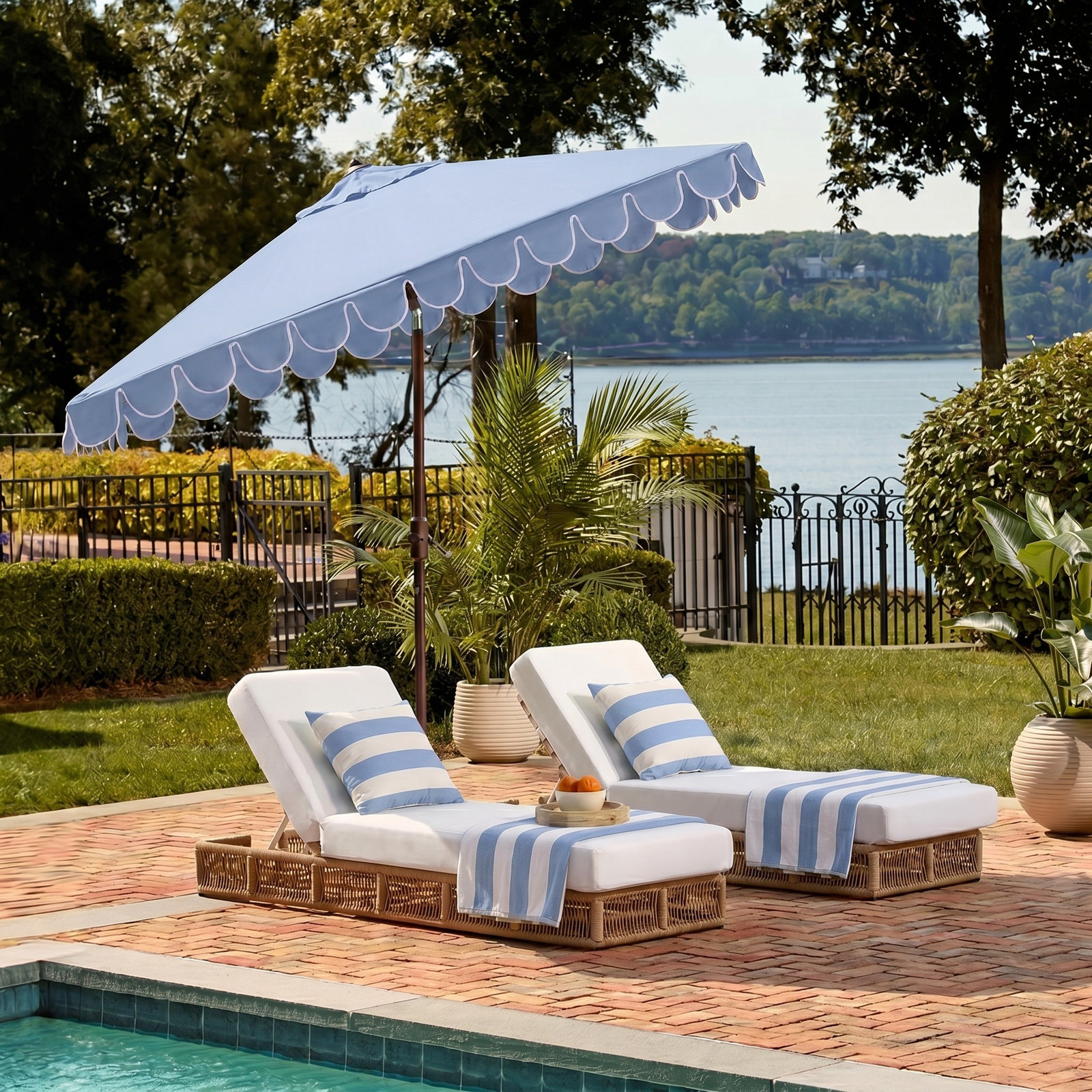 7.5' Market Umbrella, Baby Blue